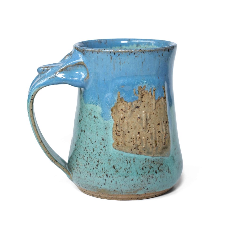 Arizona Ceramic mug turquoise and blue by Rose LeVeque