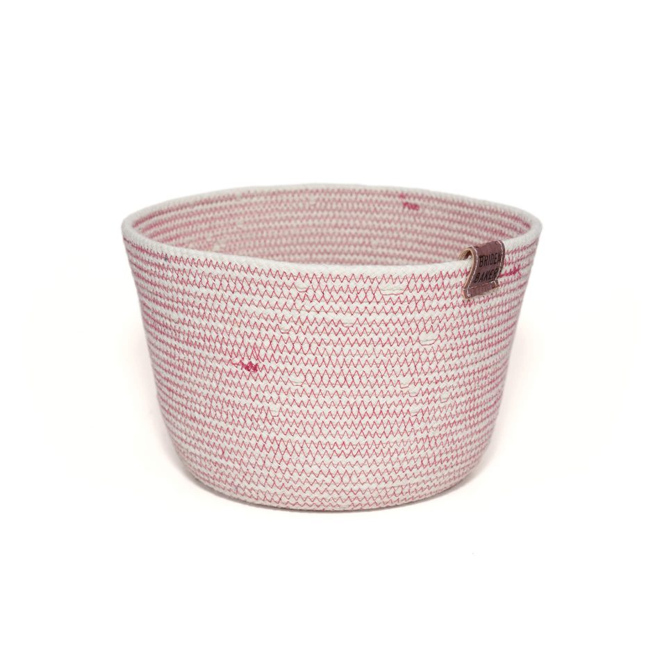 Natural Rope Basket Medium Pink by Bridenbaker Designs