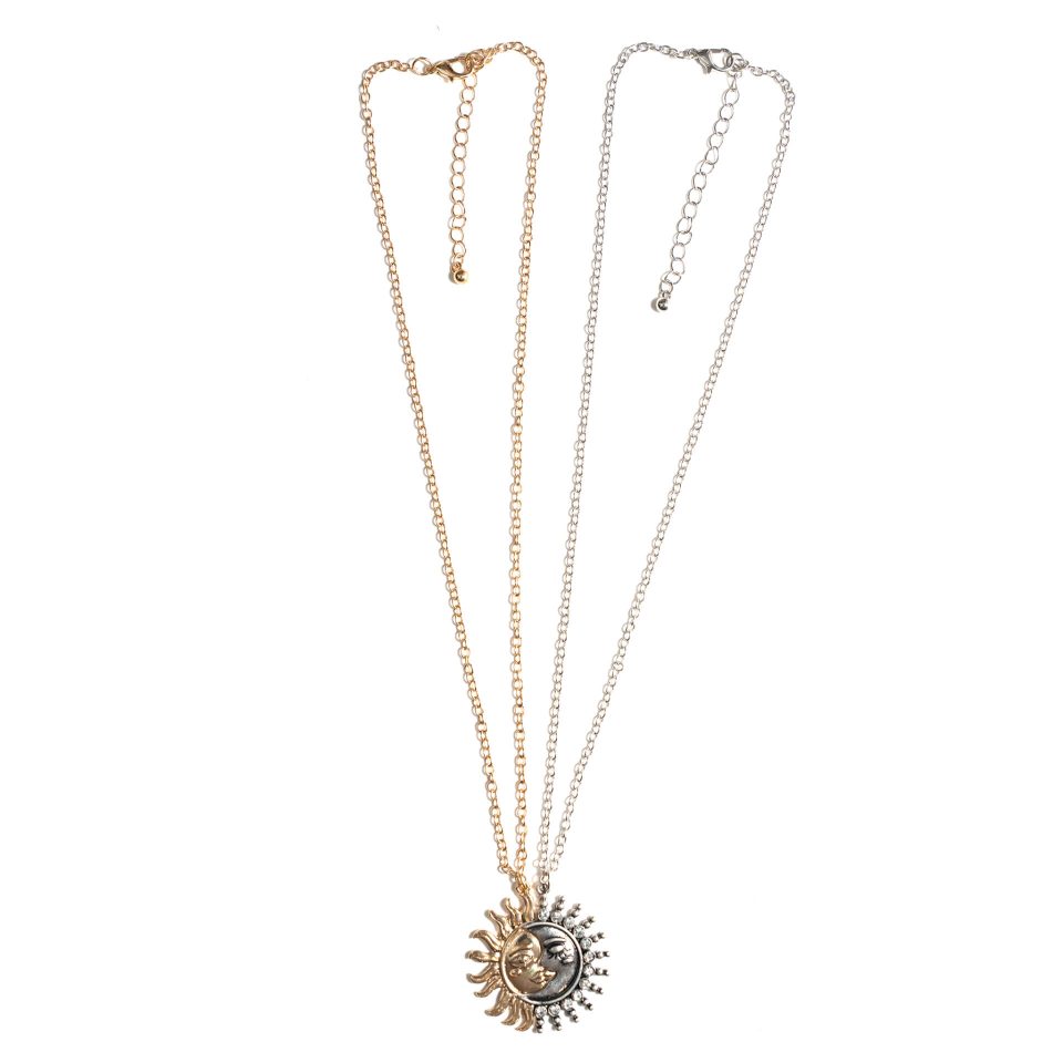 Sun & Moon Friendship Necklaces full length joined view by dusty nomad